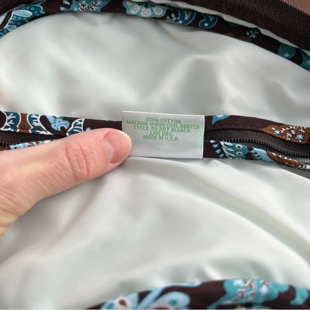 Vintage Vera Bradley Java Blue Round Cosmetic Toiletry Case - Picture 5 of 10